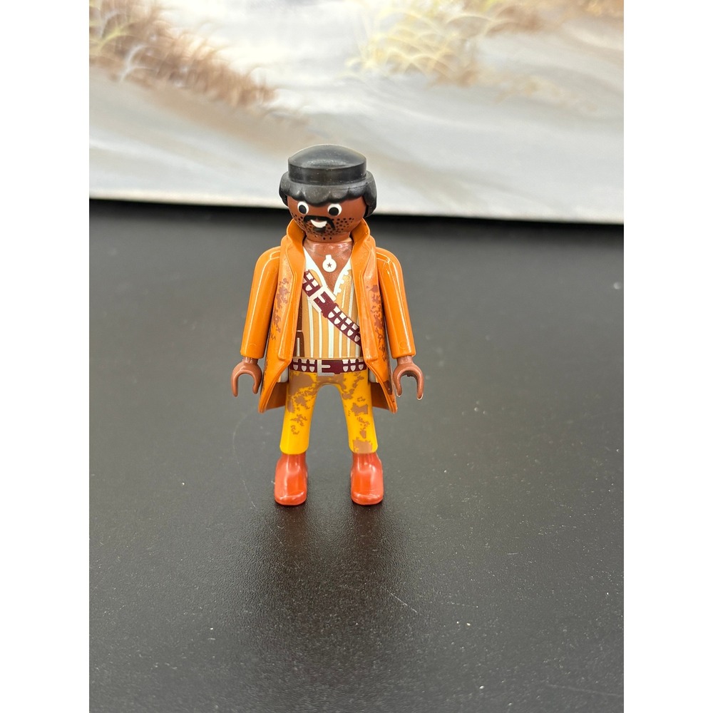 Vintage Playmobil Geobra 1974 Figure Orange Coat Bandolier Cowboy Explorer